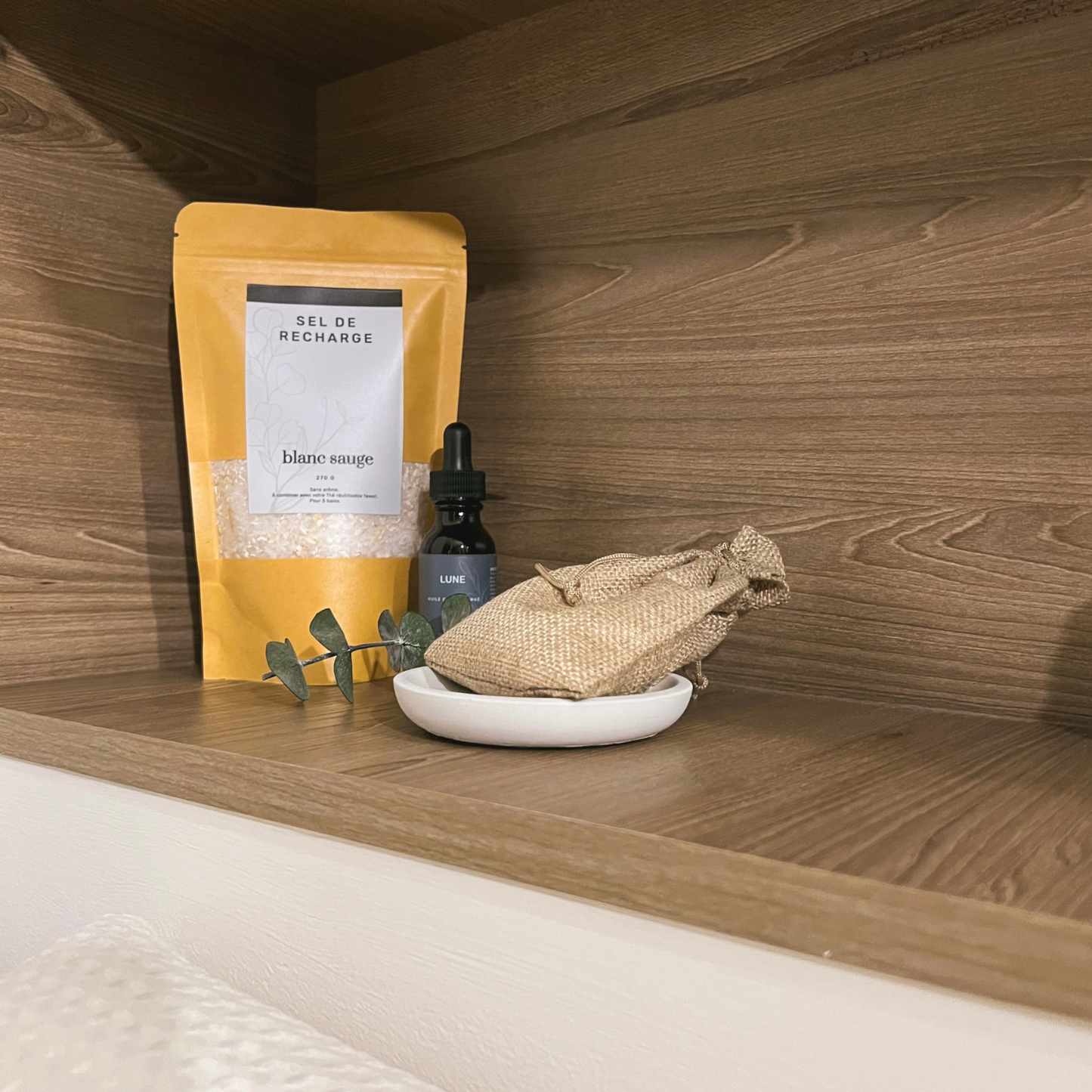 Plateau pour Thé de Bain | blanc sauge