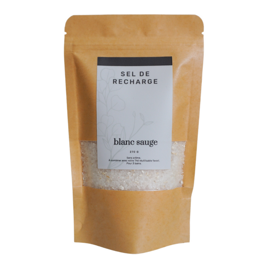 Sel de Bain Recharge pour 3 bains | blanc sauge