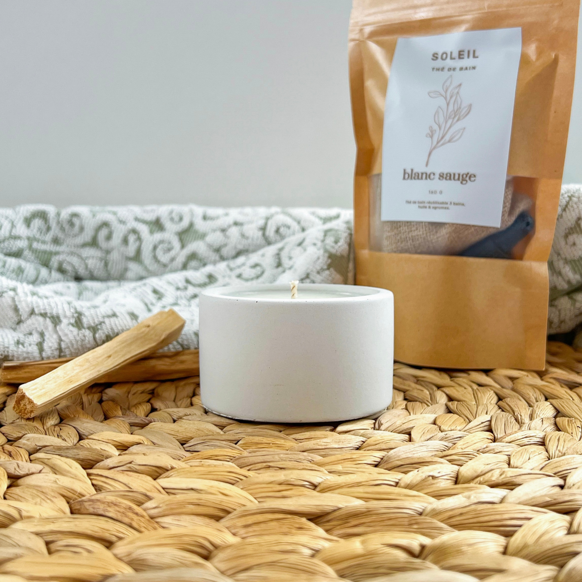 Chandelle SOLEIL | agrumes & palo santo | blanc sauge 
